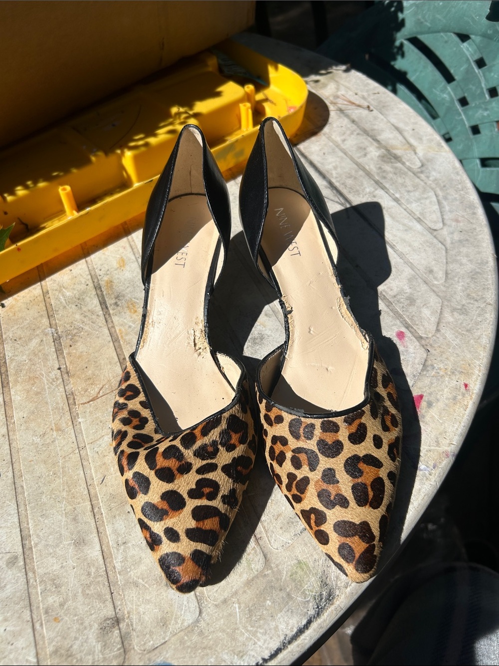 Leopard Print Pointed Toe D'Orsay Flats - Women
